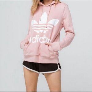Adidas pink hoodie sweatshirt